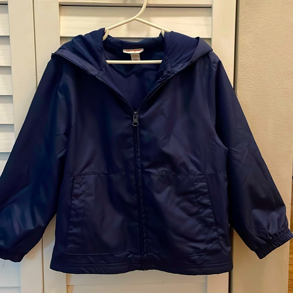 Boys Navy Blue Windbreaker jacket size 4-5 XS